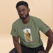 Load image into Gallery viewer, St. Stephen, Pray for us T-Shirt by Charlie the Catholic