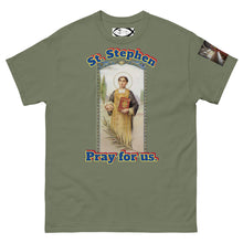 Load image into Gallery viewer, St. Stephen, Pray for us T-Shirt by Charlie the Catholic