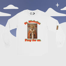 Load image into Gallery viewer, St. Nicholas, Pray for us Long Sleeve Shirt by Charlie the Catholic