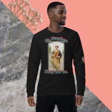Load image into Gallery viewer, St. Stephen, Pray for us, Long Sleeve Shirt by Charlie the Catholic