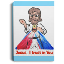 Load image into Gallery viewer, Divine Mercy Jesus I Trust In You Portrait Canvas by Charlie the Catholic .75in Frame