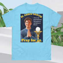 Load image into Gallery viewer, St. Carlo Acutis, Pray for us T-Shirts by Charlie the Catholic