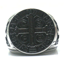 Load image into Gallery viewer, Charlie the Catholic - Saint Benedict of Nursia Ring Catholic Church Christianity Jesus Exorcism Cross Stainless Steel
