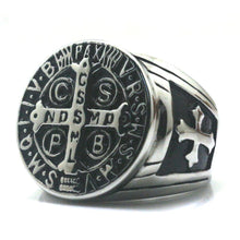 Load image into Gallery viewer, Charlie the Catholic - Saint Benedict of Nursia Ring Catholic Church Christianity Jesus Exorcism Cross Stainless Steel