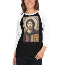 Load image into Gallery viewer, Christ Pantocrator - quarter sleeve raglan shirt by Charlie the Catholic