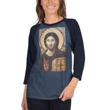 Load image into Gallery viewer, Christ Pantocrator - quarter sleeve raglan shirt by Charlie the Catholic