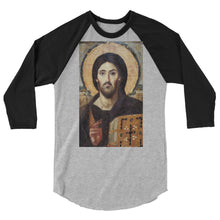 Load image into Gallery viewer, Christ Pantocrator - quarter sleeve raglan shirt by Charlie the Catholic