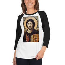 Load image into Gallery viewer, Christ Pantocrator - quarter sleeve raglan shirt by Charlie the Catholic