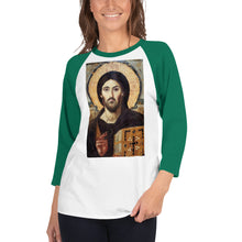 Load image into Gallery viewer, Christ Pantocrator - quarter sleeve raglan shirt by Charlie the Catholic
