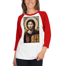 Load image into Gallery viewer, Christ Pantocrator - quarter sleeve raglan shirt by Charlie the Catholic
