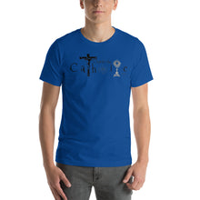 Load image into Gallery viewer, Charlie the Catholic +JMJ Unisex T-shirt (Personalization Available)