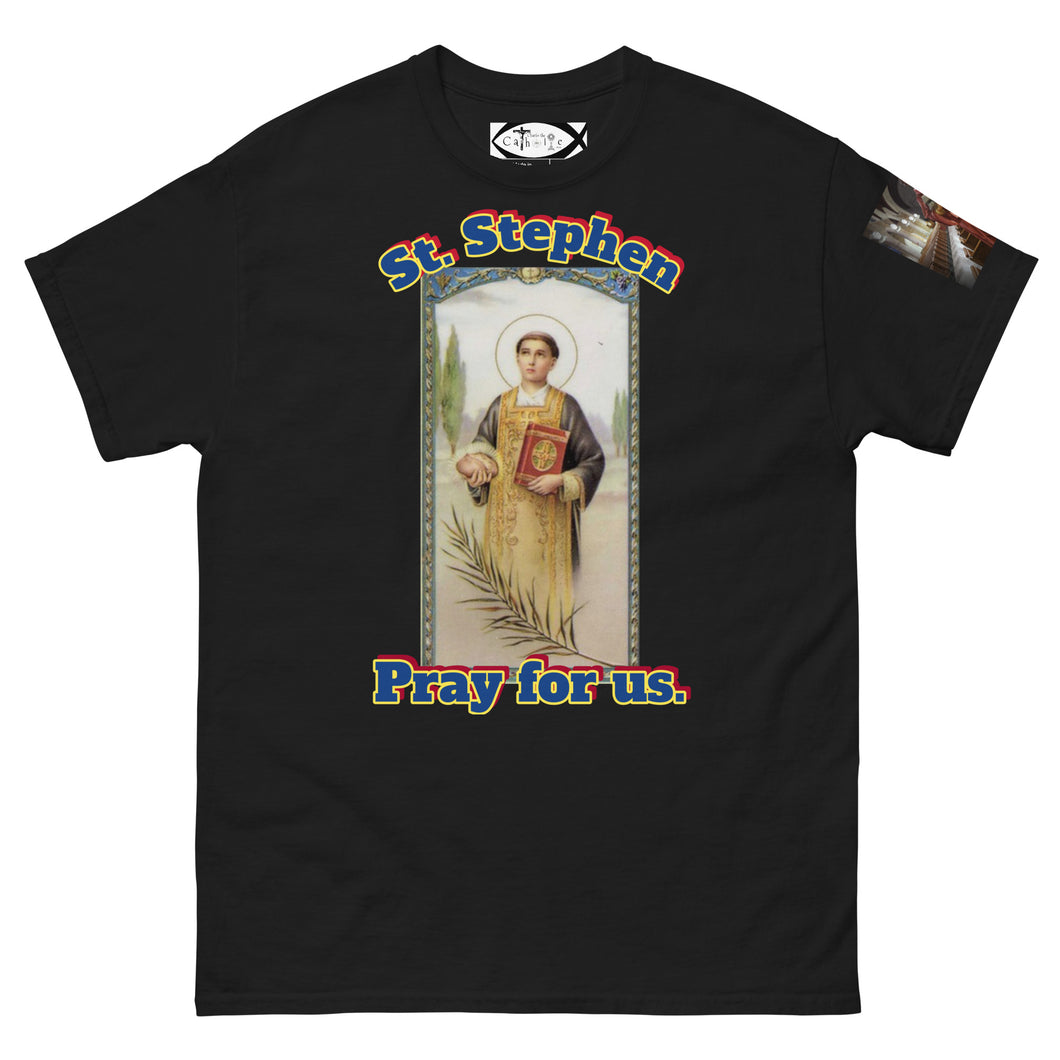 St. Stephen, Pray for us T-Shirt by Charlie the Catholic