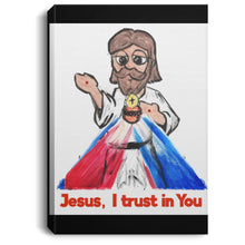 Load image into Gallery viewer, Divine Mercy Jesus I Trust In You Portrait Canvas by Charlie the Catholic .75in Frame
