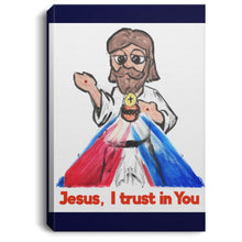 Load image into Gallery viewer, Divine Mercy Jesus I Trust In You Portrait Canvas by Charlie the Catholic .75in Frame
