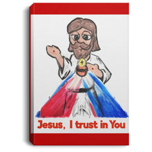 Load image into Gallery viewer, Divine Mercy Jesus I Trust In You Portrait Canvas by Charlie the Catholic .75in Frame
