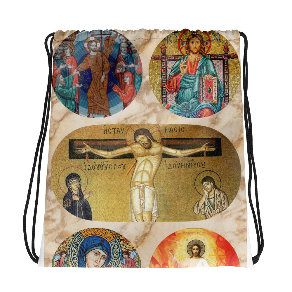 Eastern Catholic Art Drawstring bag